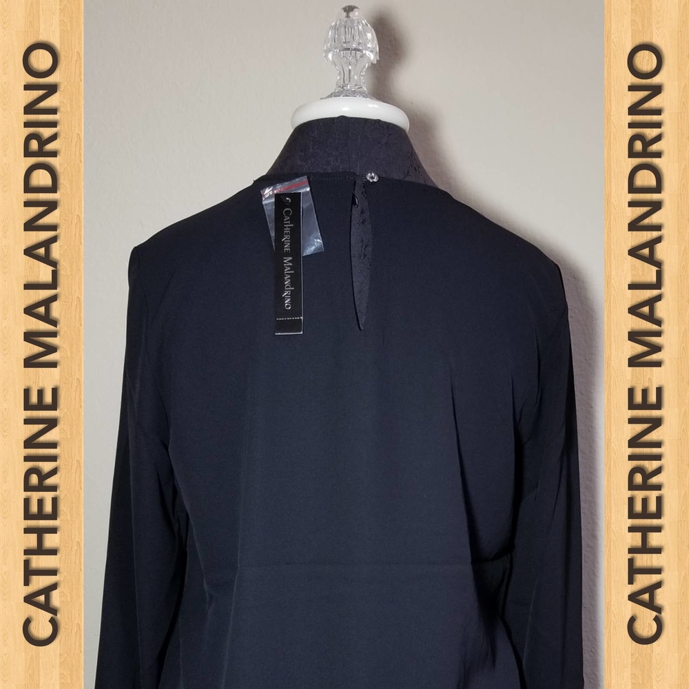 CATHERINE MALANDRINO NWT Blouse Tops Long Sleeve Studs Size Small Color … - Picture 2 of 6